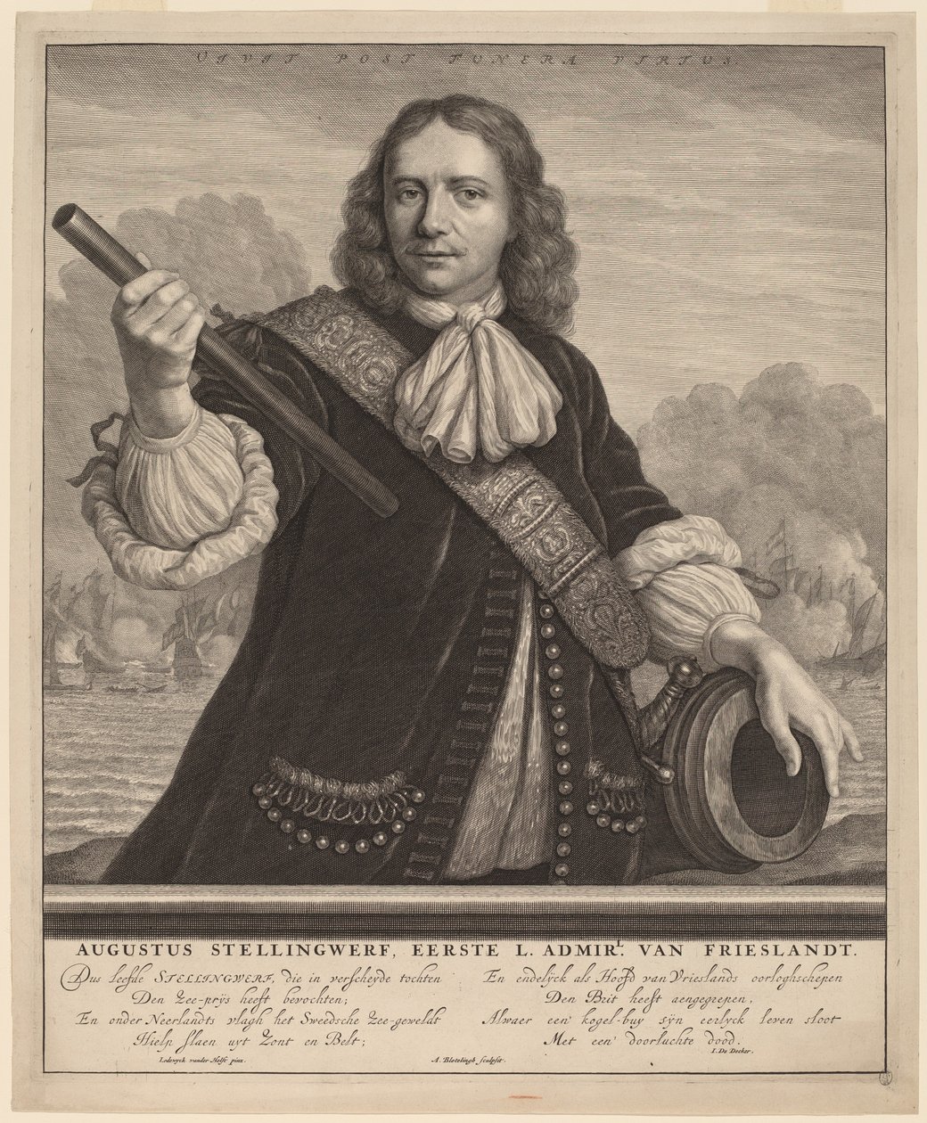 Augustus Stellingwerf, Frieslandin ensimmäinen lordiamiraali tekijältä Abraham Blooteling after Lodewyk van der Helst