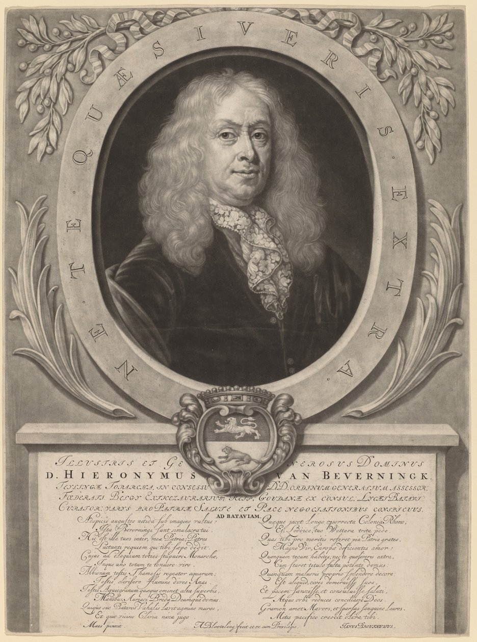 Hieronymus van Beverningk tekijältä Abraham Blooteling after Nicolaes Maes