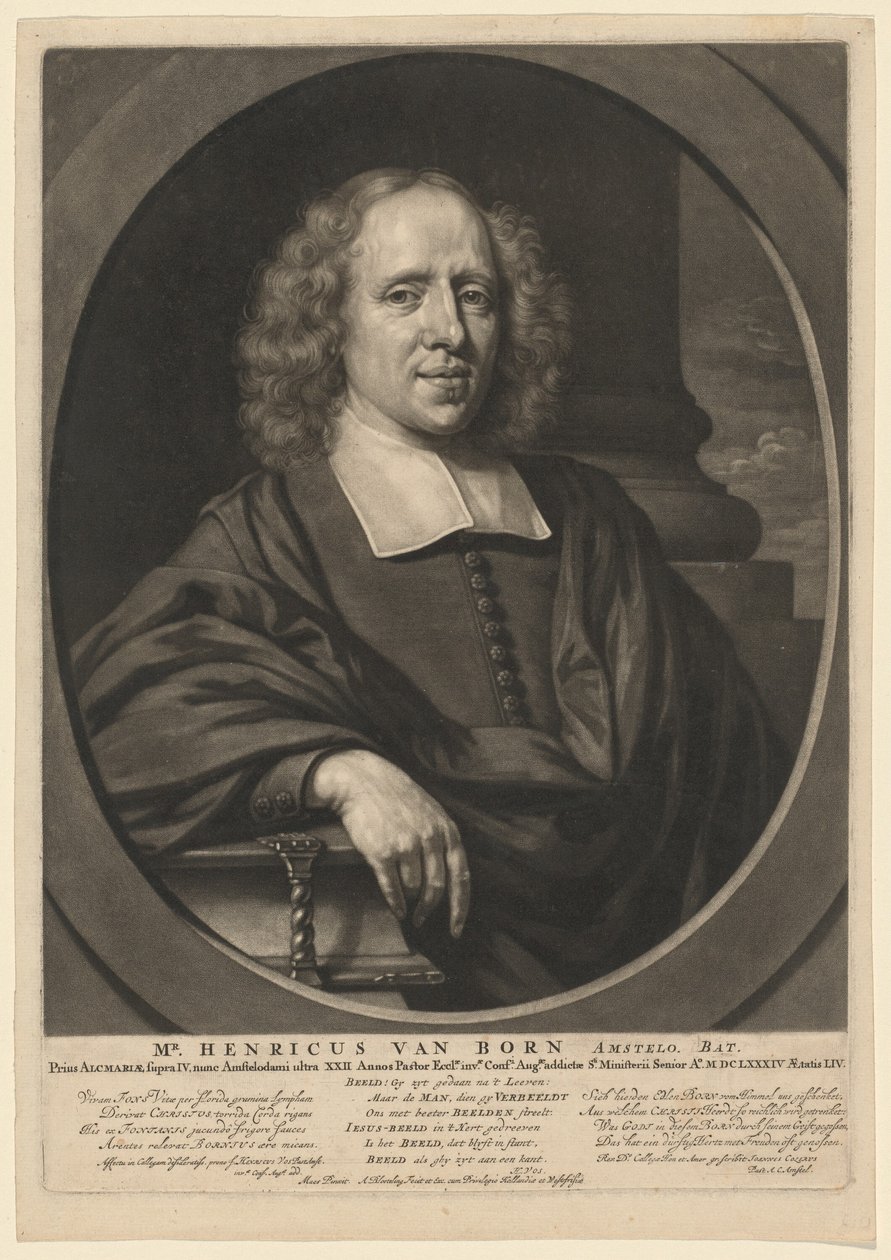 Herra. Henricus of Born tekijältä Abraham Blooteling, after Nicolaes Maes