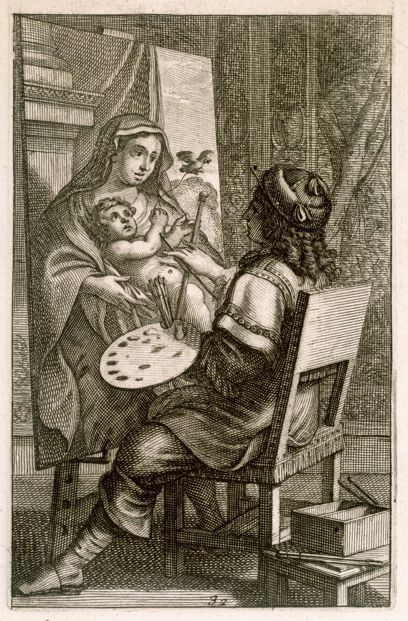 Artist at Work, "Recueil de Figures...", pub. Pariisi, 1737 tekijältä Abraham Bosse