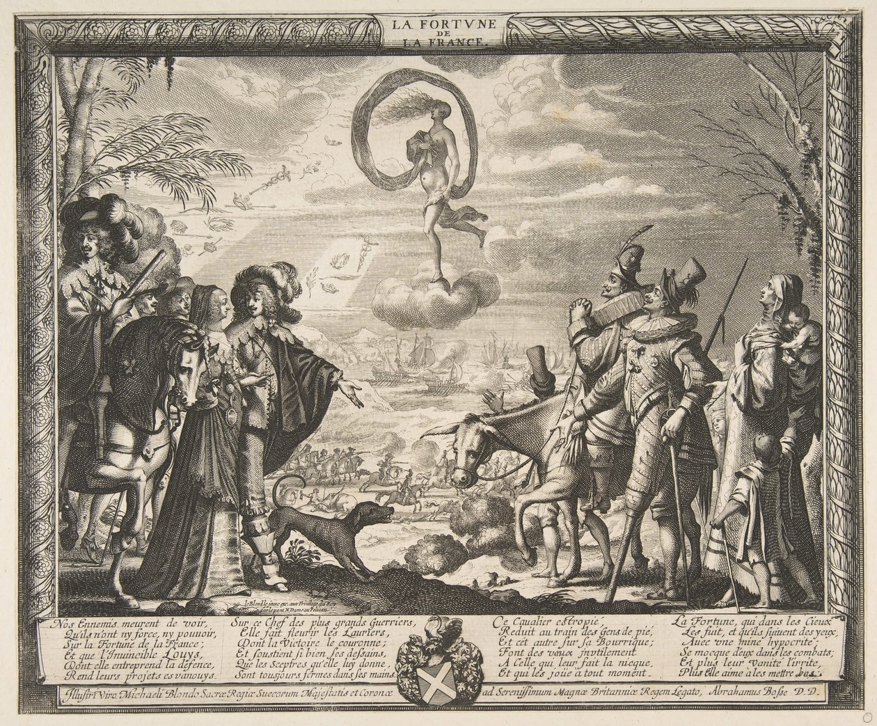 Onni suosii Ranskaa The Fortune of France, n. 1635-37. tekijältä Abraham Bosse