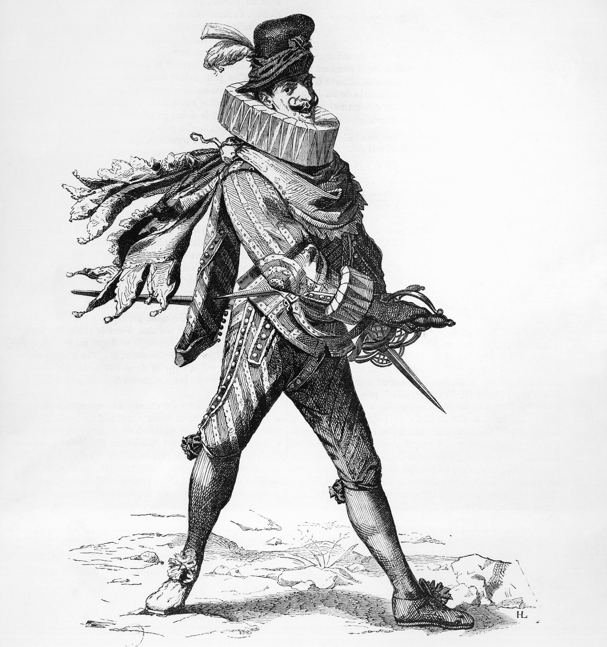 Muotokuva Silvio Fiorillosta (1600-luku), italialainen Commedia dell