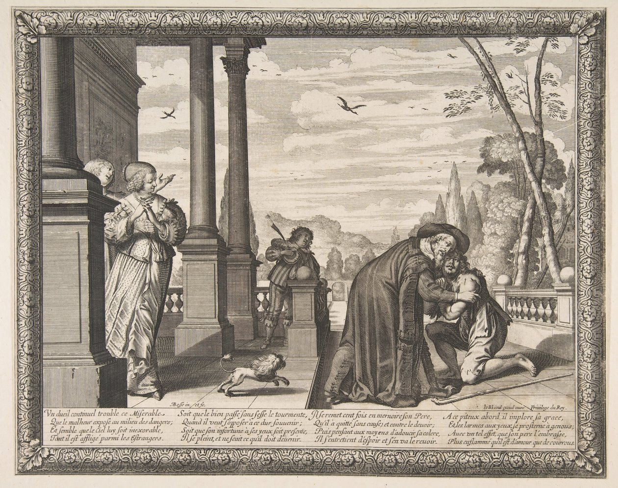 Tuhlaajapojan paluu, n. 1636. tekijältä Abraham Bosse