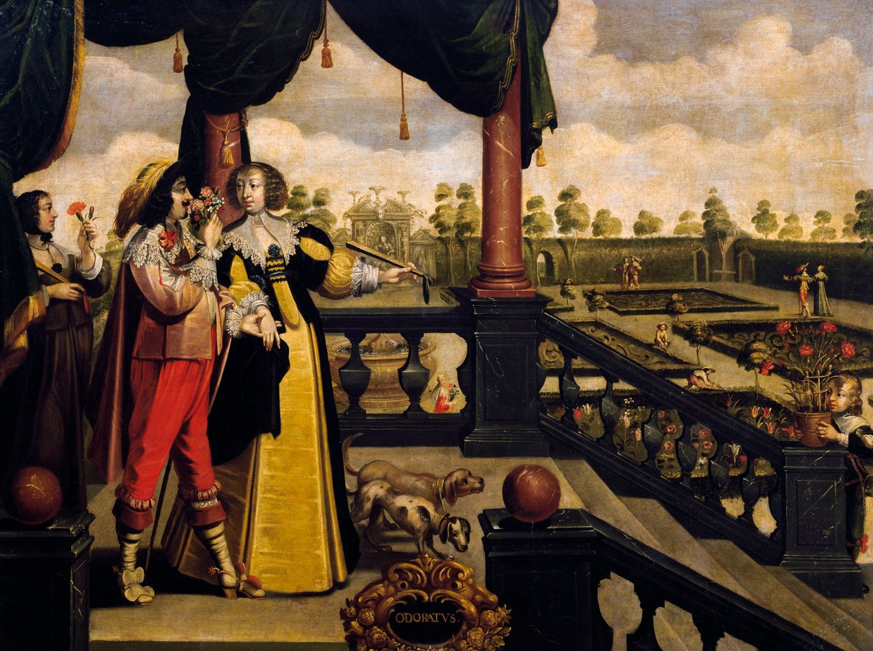 Hajuaisti, noin 1635, kirjoittanut Abraham Bosse (1604-1676), maalauksen jälkeen tuntemattoman taiteilijan, Ranskan, sarjasta 5 tekijältä Abraham Bosse