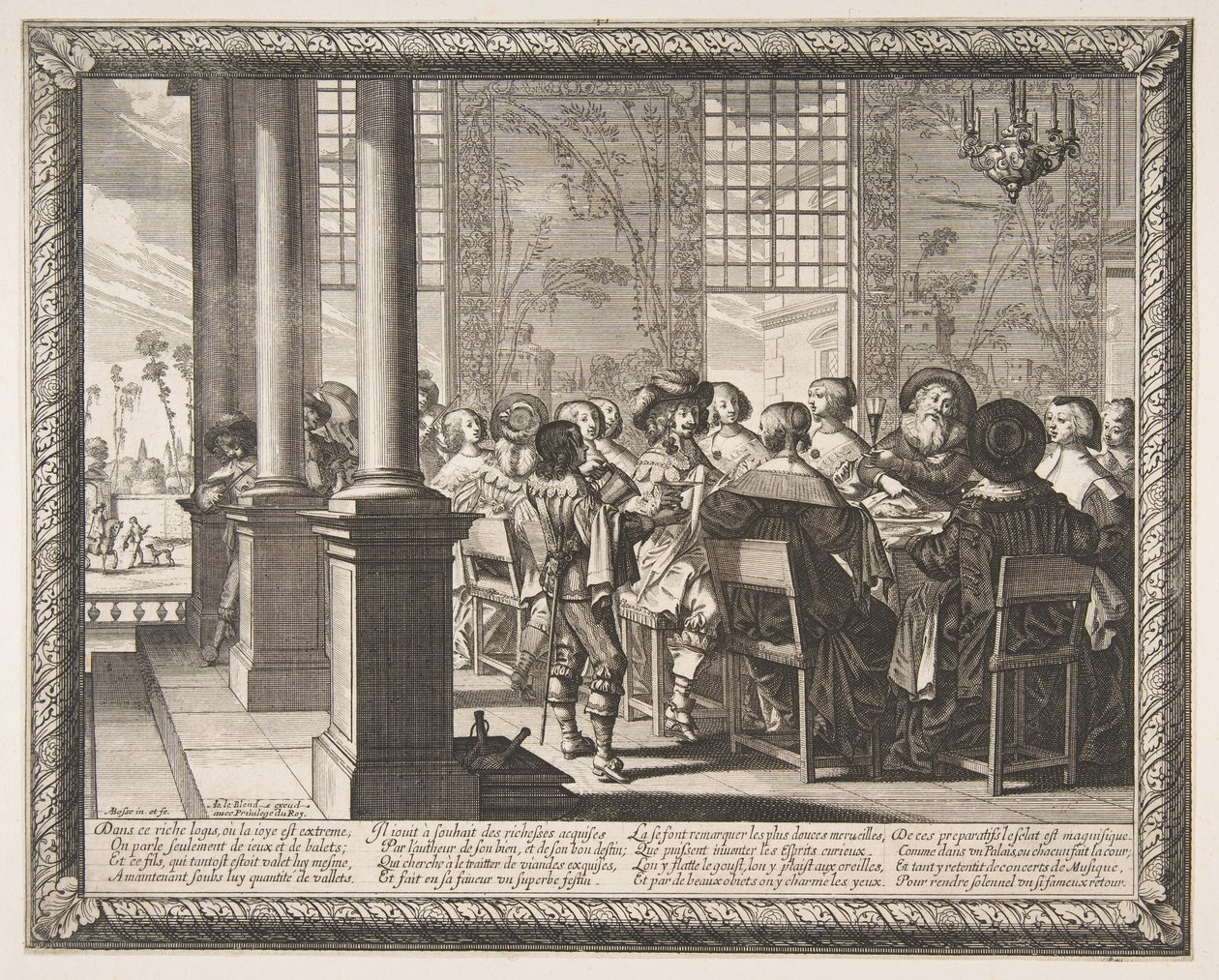 Tuhlaajapojan paluujuhla, n. 1636. tekijältä Abraham Bosse