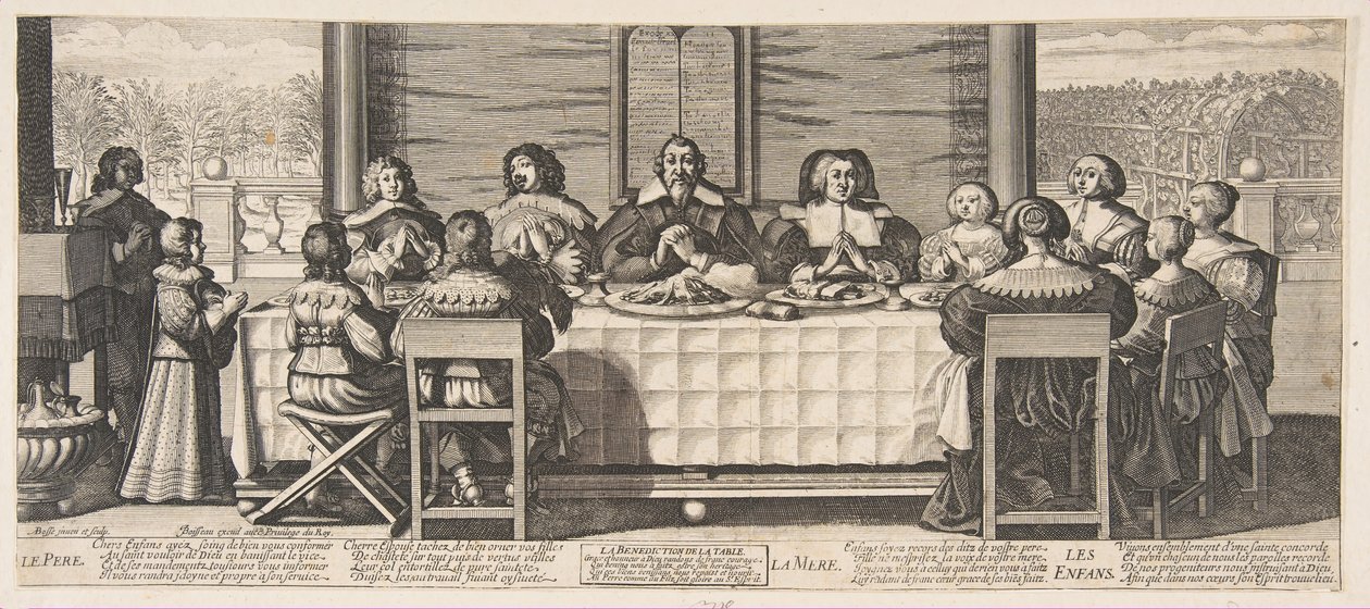 Siunaus pöydässä, n. 1635. tekijältä Abraham Bosse