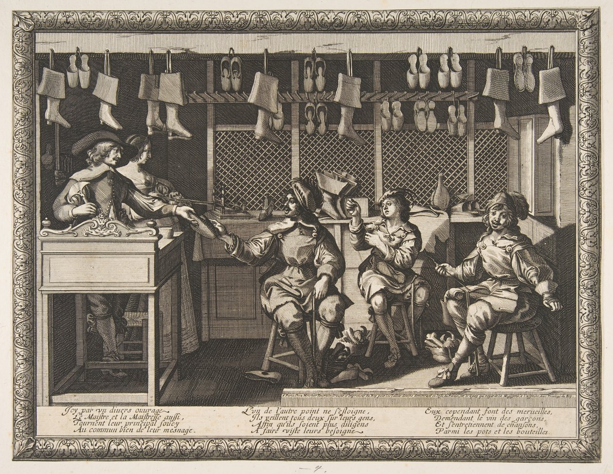 Suutarit Le Savetier, n. 1632-33. tekijältä Abraham Bosse