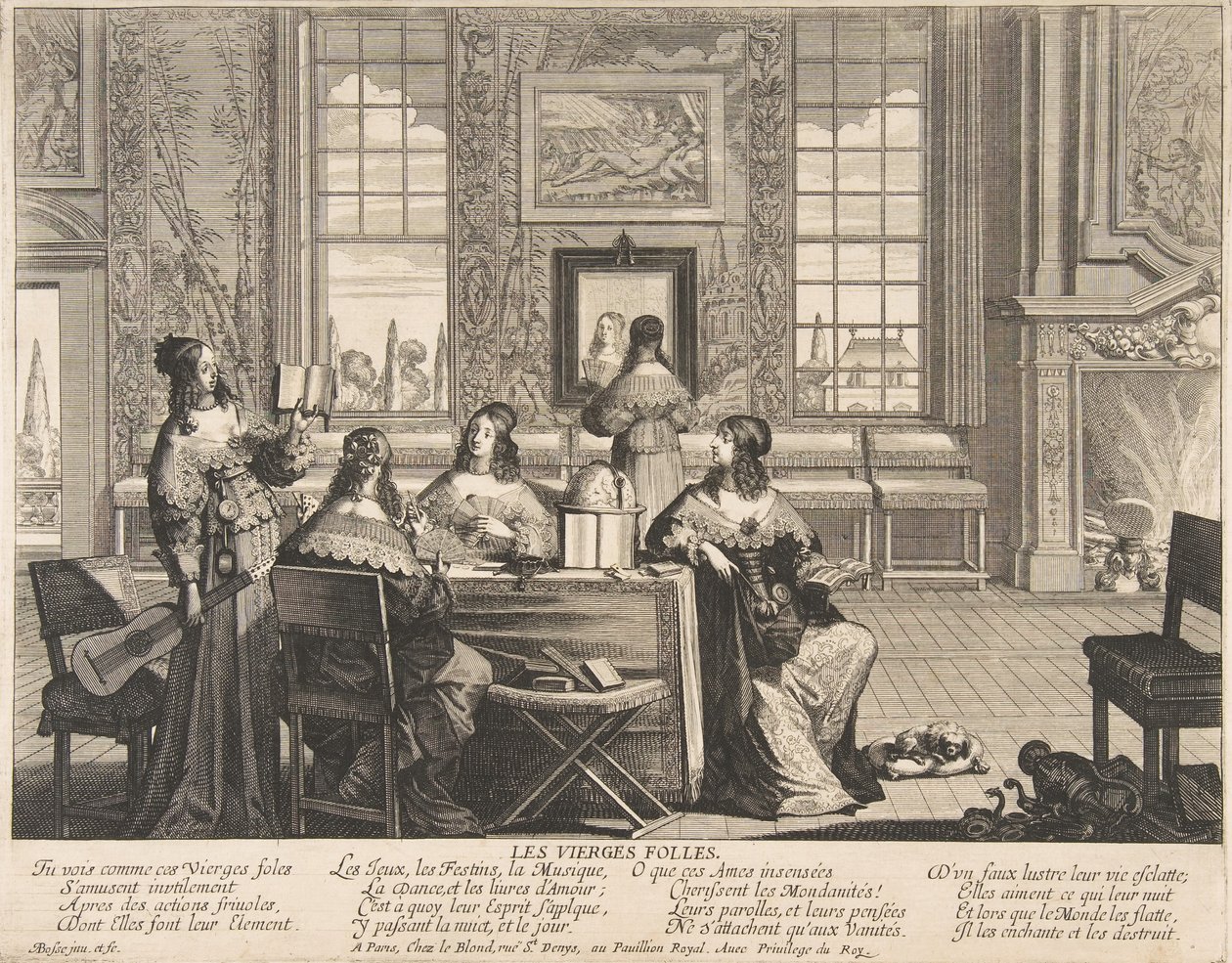 The Foolish Virgins Conversing, n. 1635. tekijältä Abraham Bosse
