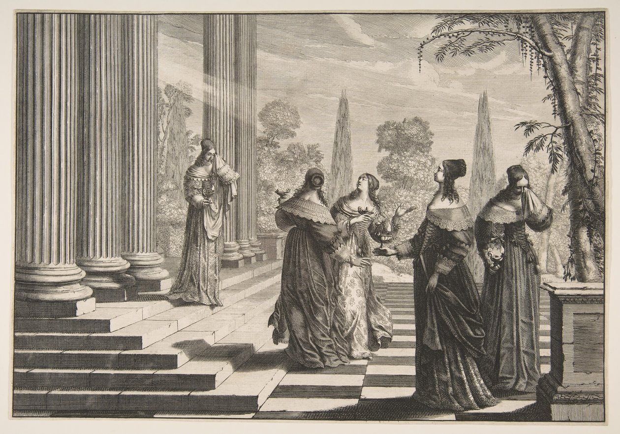 Tyhmät neitsyet hylätty, n. 1635. tekijältä Abraham Bosse