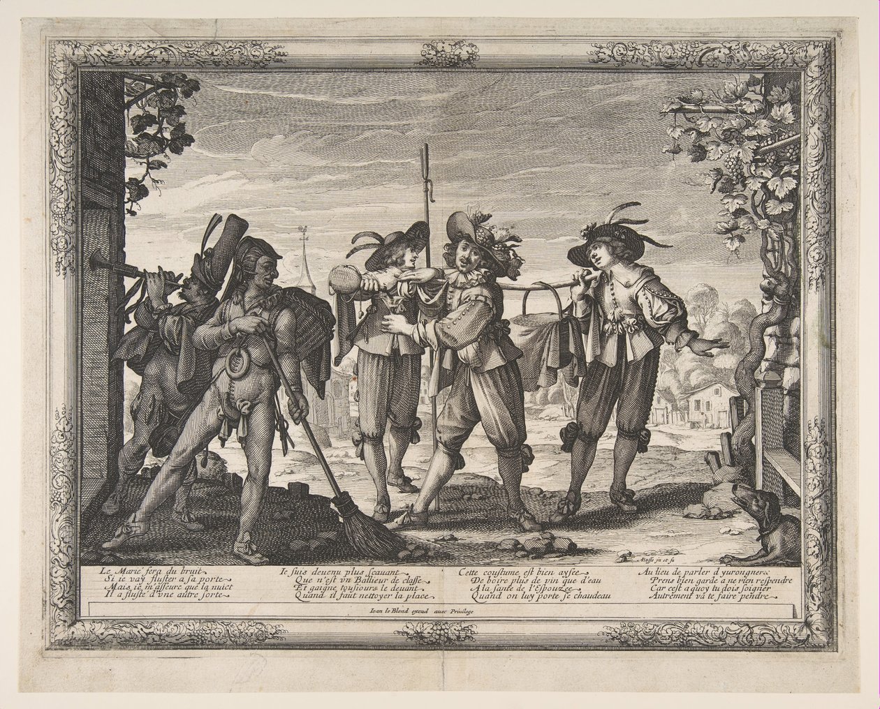 The Hotpot Carried to the Newlyweds, tai The Racket, n. 1633. tekijältä Abraham Bosse