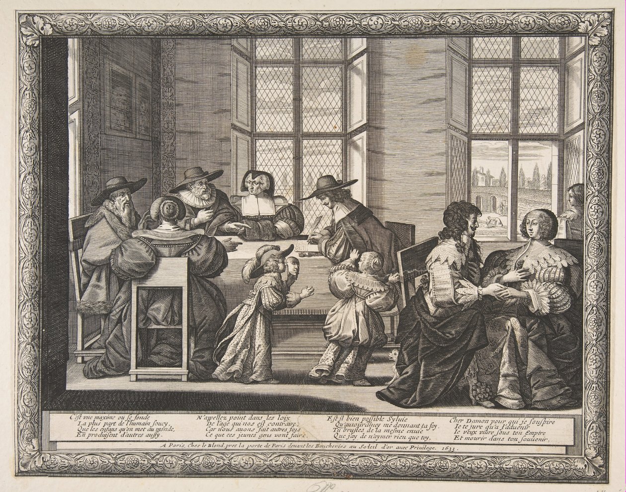 Avioliittosopimus, 1633. tekijältä Abraham Bosse