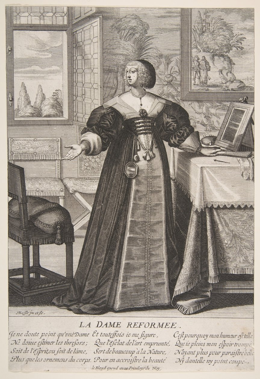 Reformoitu nainen, 1600-luvun puolivälistä loppupuolelle. tekijältä Abraham Bosse