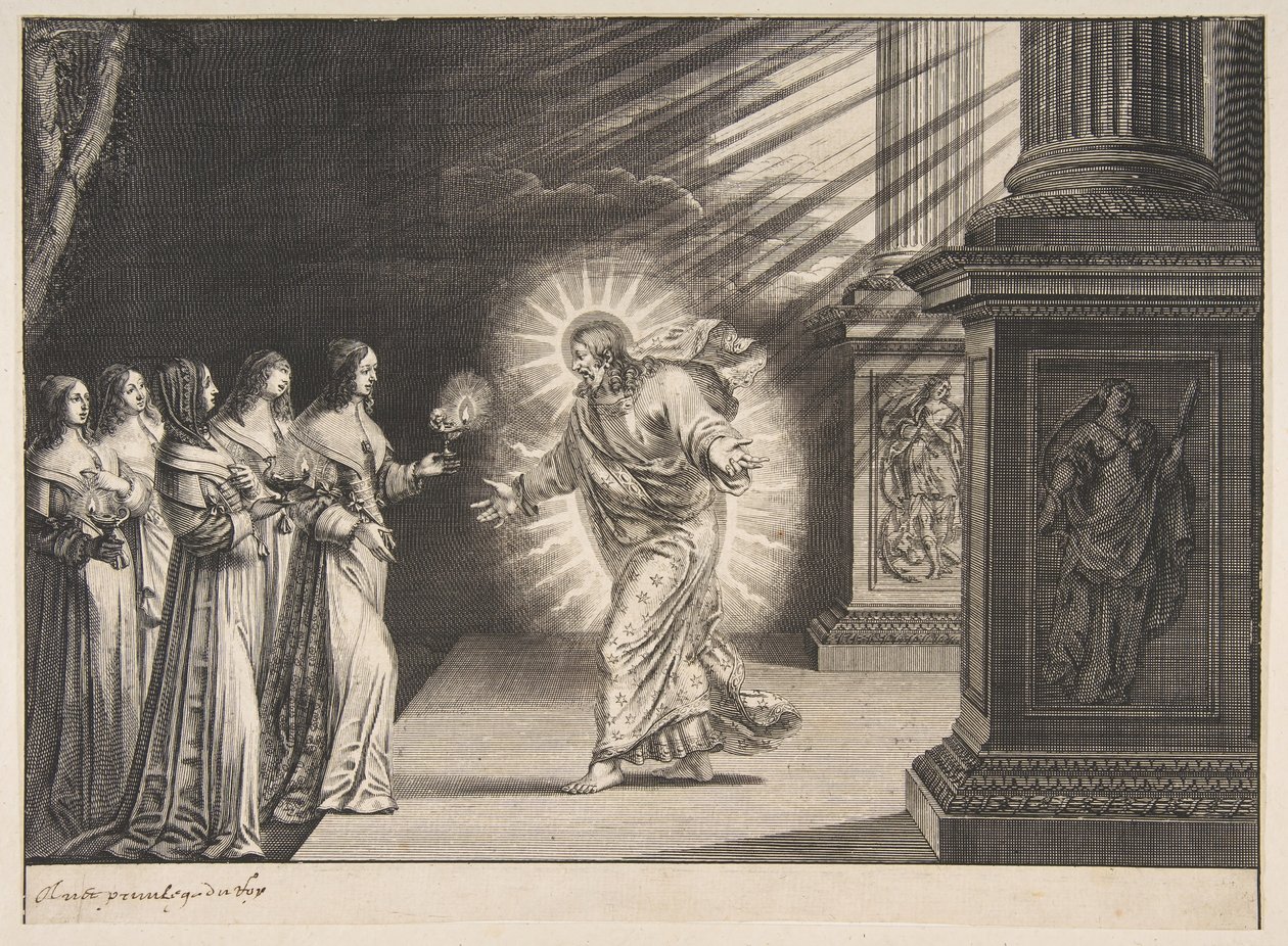 Viisaat neitsyet ennen Kristusta, n. 1635. tekijältä Abraham Bosse