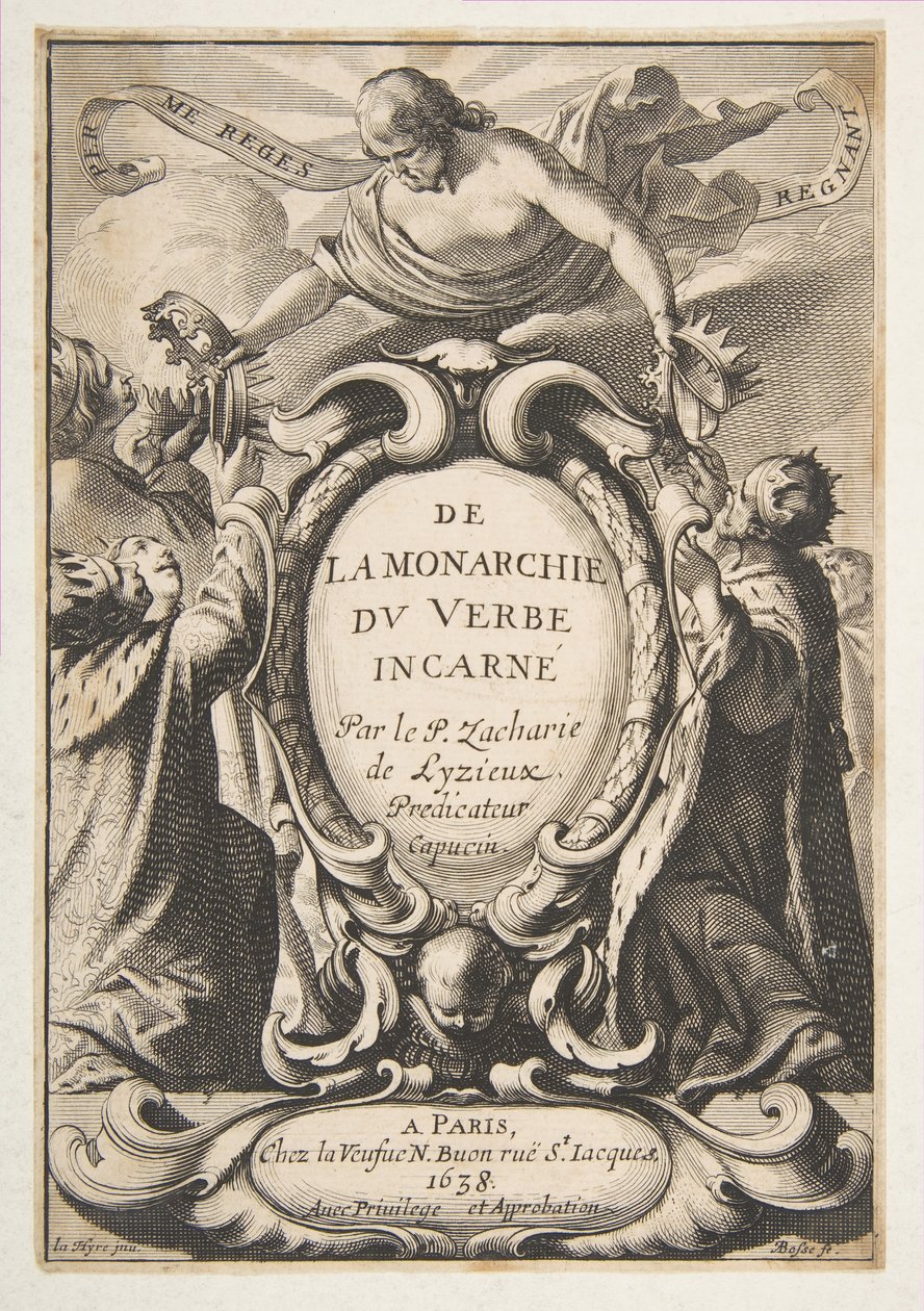 Nimilehti: Inkarnoituneen sanan monarkiasta, 1638. tekijältä Abraham Bosse