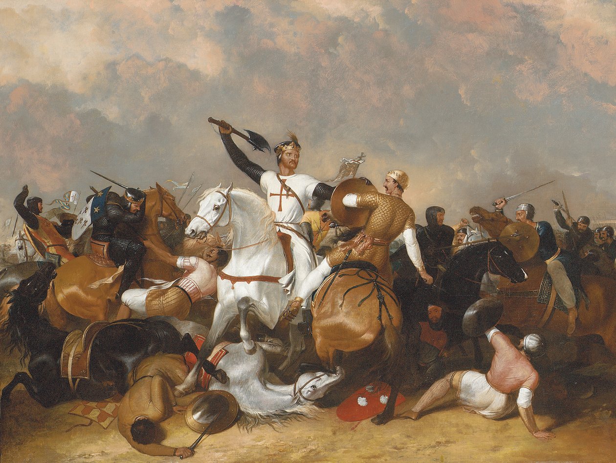 Richard I Ascolanin taistelussa (öljy kankaalle) tekijältä Abraham Cooper