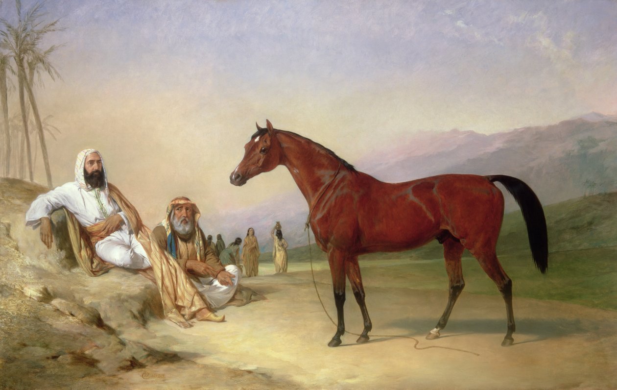 Kaksi beduiinia lahden arabiorin kanssa autiomaassa tekijältä Abraham Cooper