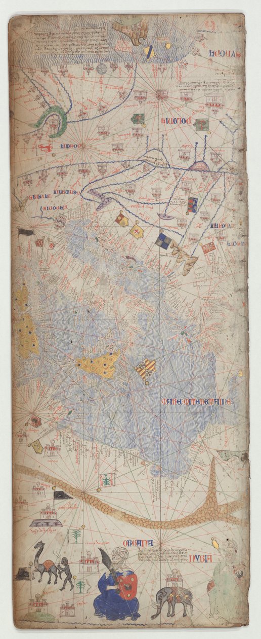 Katalonian atlas, arkki 7, 1375 tekijältä Abraham Cresques