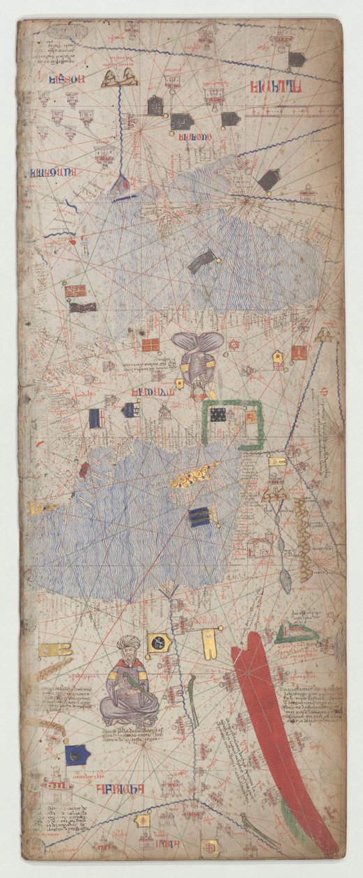 Katalonian atlas, arkki 8 tekijältä Abraham Cresques