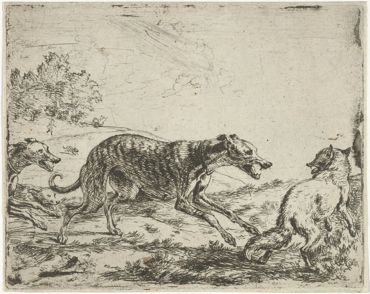La guineu i els tres gossos finlandesos tekijältä Abraham Danielsz. Hondius