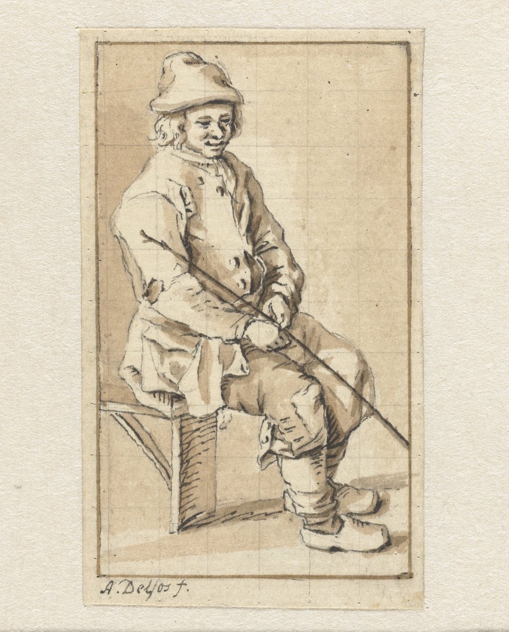 istuva mies tekijältä Abraham Delfos