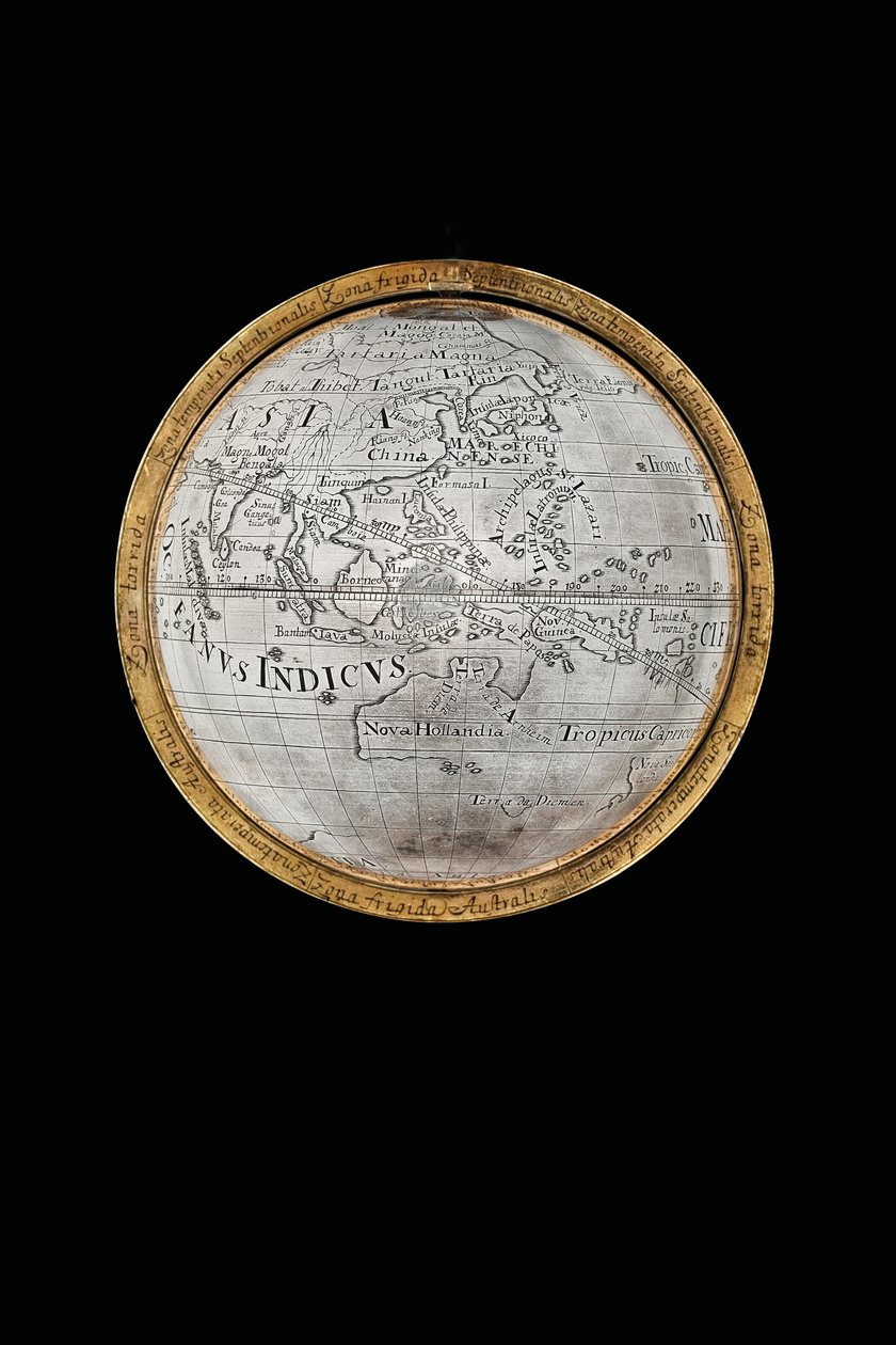 Kaksi poikkeuksellista maapalloa ja taivaallista maapalloa, joita tukevat Hercules ja Atlas, Augsburg, 1697-1699 tekijältä Abraham Drentwett