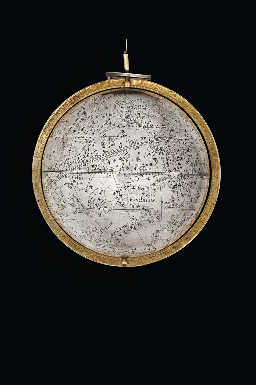 Kaksi poikkeuksellista maapalloa ja taivaallista maapalloa, joita tukevat Hercules ja Atlas, Augsburg, 1697-1699 tekijältä Abraham Drentwett
