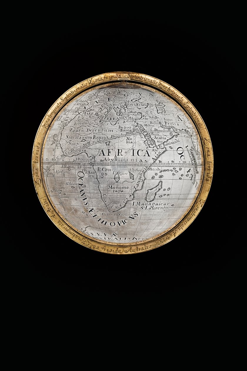 Kaksi poikkeuksellista maapalloa ja taivaallista maapalloa, joita tukevat Hercules ja Atlas, Augsburg, 1697-1699 tekijältä Abraham Drentwett