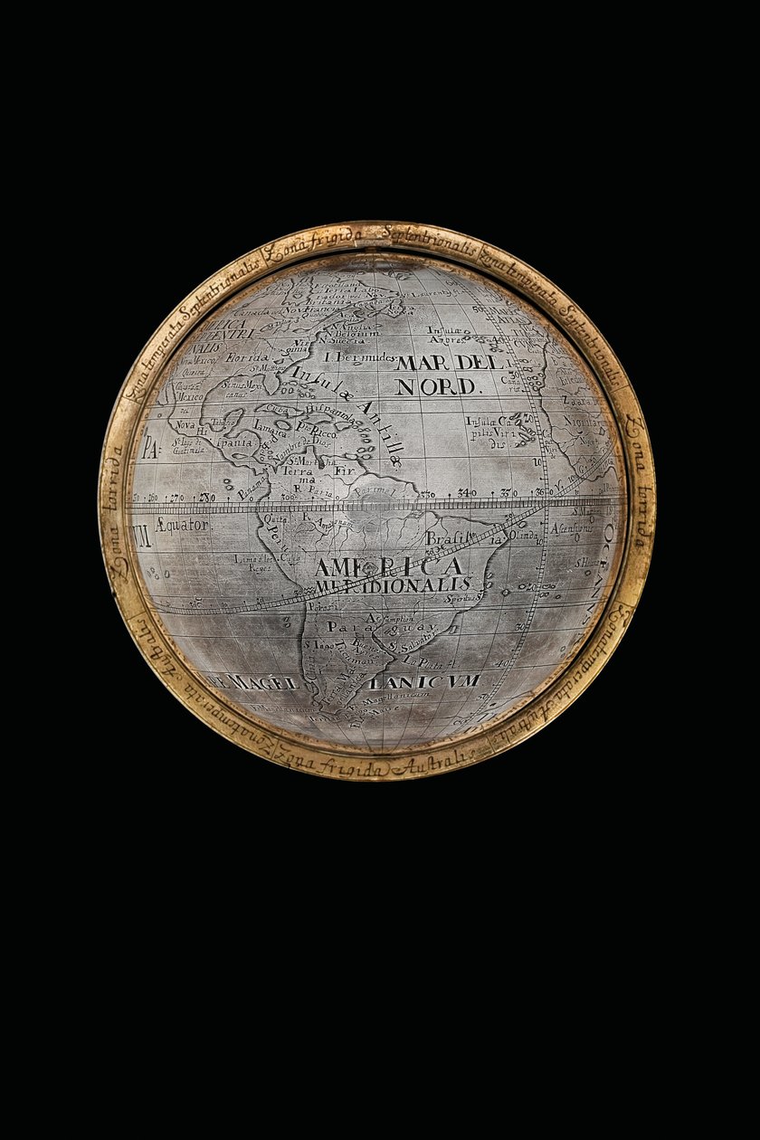 Kaksi poikkeuksellista maapalloa ja taivaallista maapalloa, joita tukevat Hercules ja Atlas, Augsburg, 1697-1699 tekijältä Abraham Drentwett