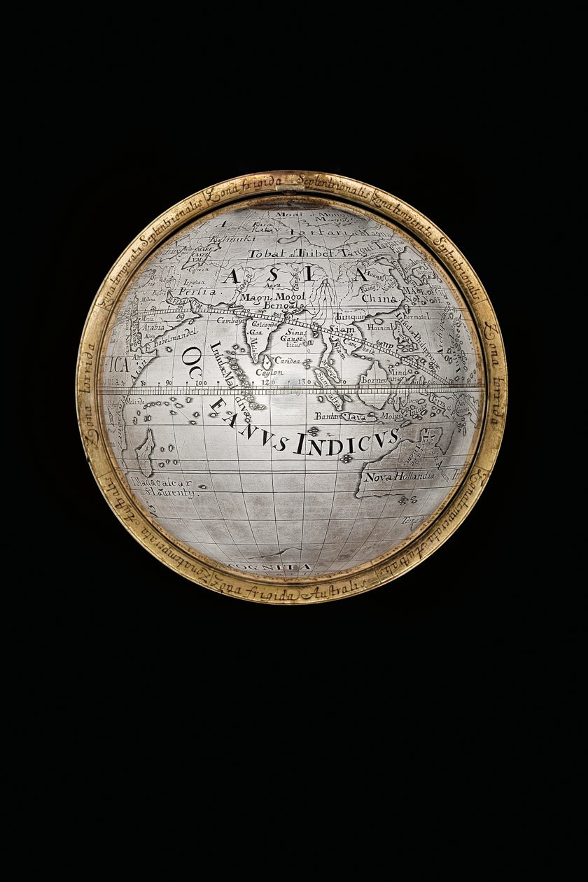 Kaksi poikkeuksellista maapalloa ja taivaallista maapalloa, joita tukevat Hercules ja Atlas, Augsburg, 1697-1699 tekijältä Abraham Drentwett