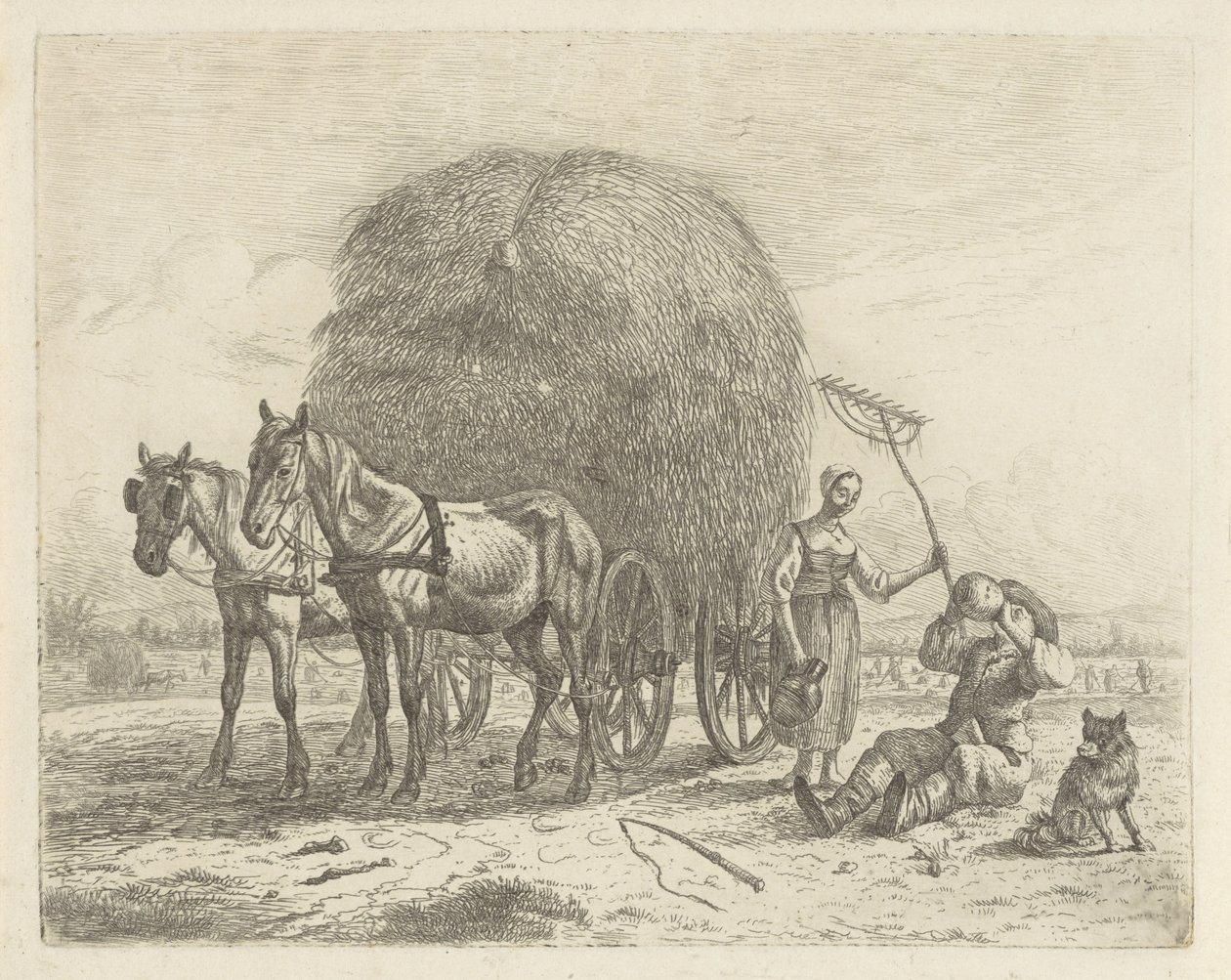 Juova maanviljelijä sadonkorjuumiehen kanssa tekijältä Abraham Hendrik Winter