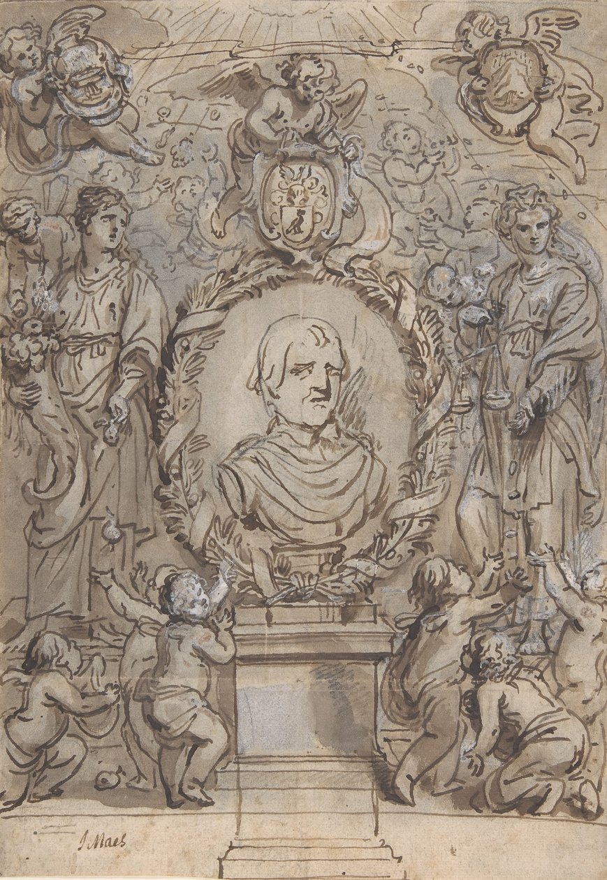 Otsikkosivun suunnittelu, 1600-luku. tekijältä Abraham Jansz van Diepenbeeck