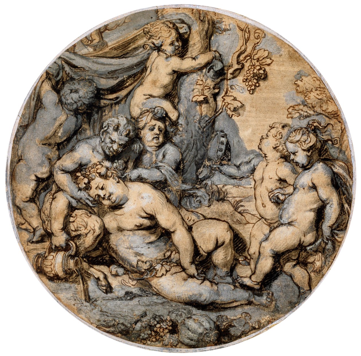 "Sleeping Bacchus", 1600-luku. tekijältä Abraham Jansz van Diepenbeeck