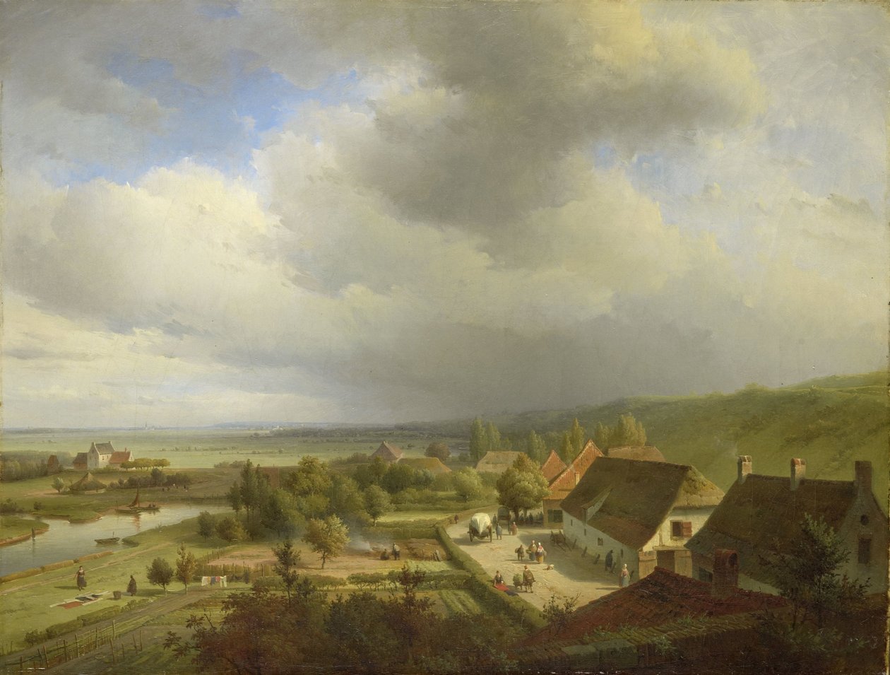 Mäkinen maisema lähellä Wageningenia tekijältä Abraham Johannes Couwenberg