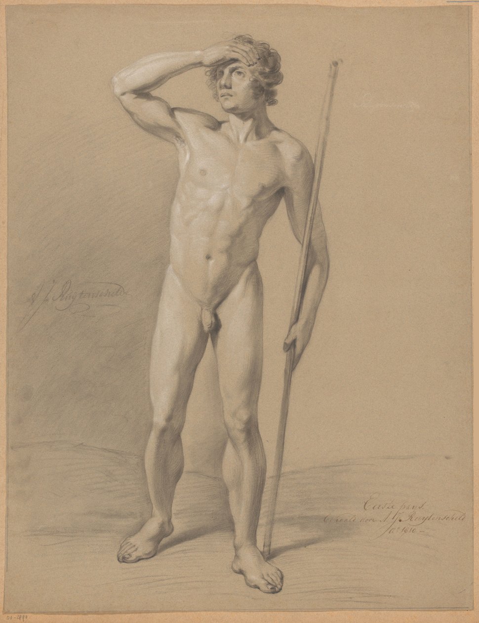Seisova miesalasti edestä katsottuna (1. palkinto 1810) tekijältä Abraham Johannes Ruytenschildt