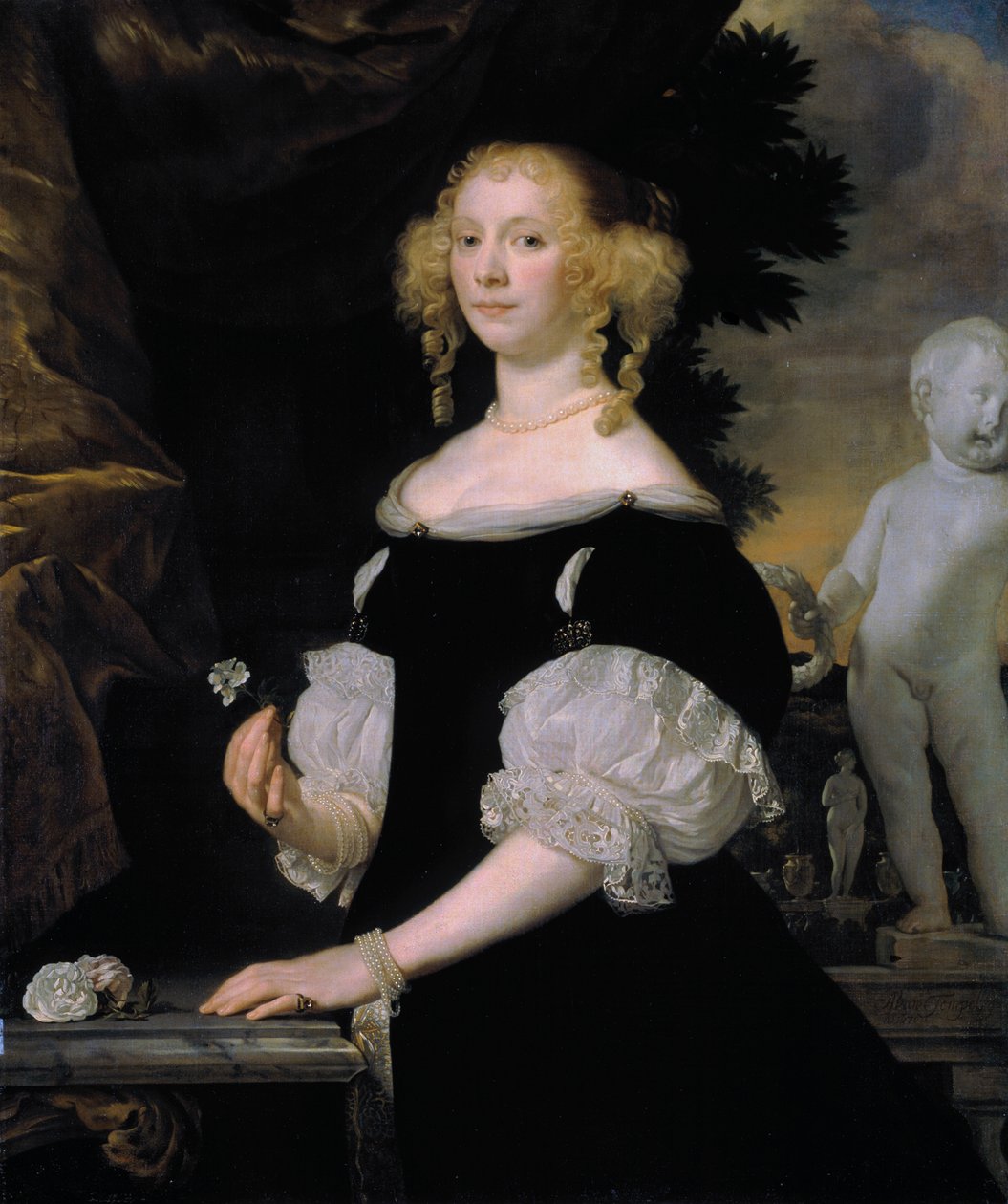 Naisen muotokuva, 1670. tekijältä Abraham Lambert Jacobsz Tempel van den