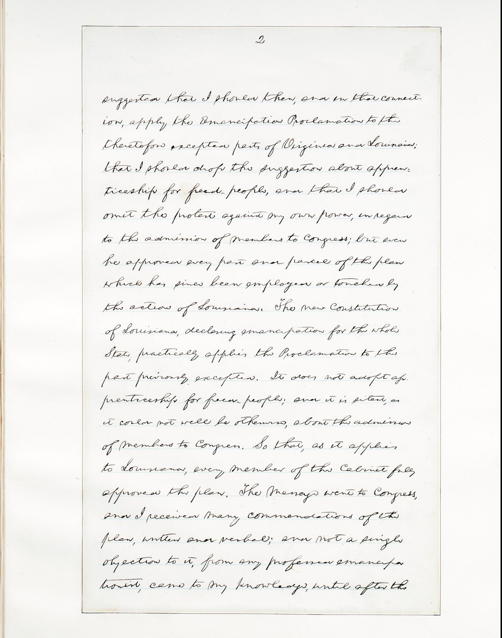 Nimikirjoituskäsikirjoitus Lincolnin viimeisestä puheesta presidenttinä, joka pidettiin Washintonissa, D. C.:ssa, Valkoisen talon ikkunasta iltana 11. huhtikuuta 1865 tekijältä Abraham Lincoln