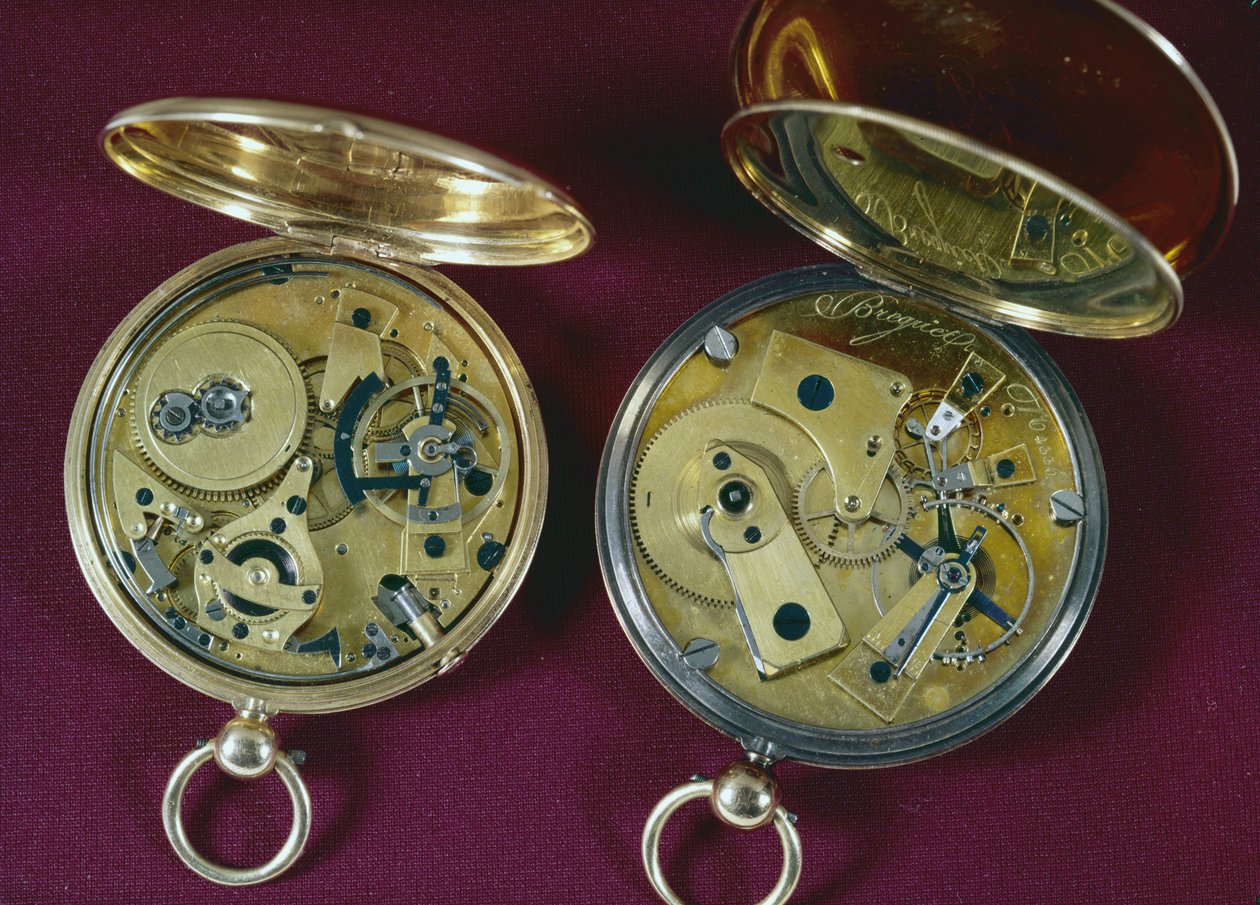 Kaksi kelloa, valmistettu Pariisissa (kulta) tekijältä Abraham Louis Breguet
