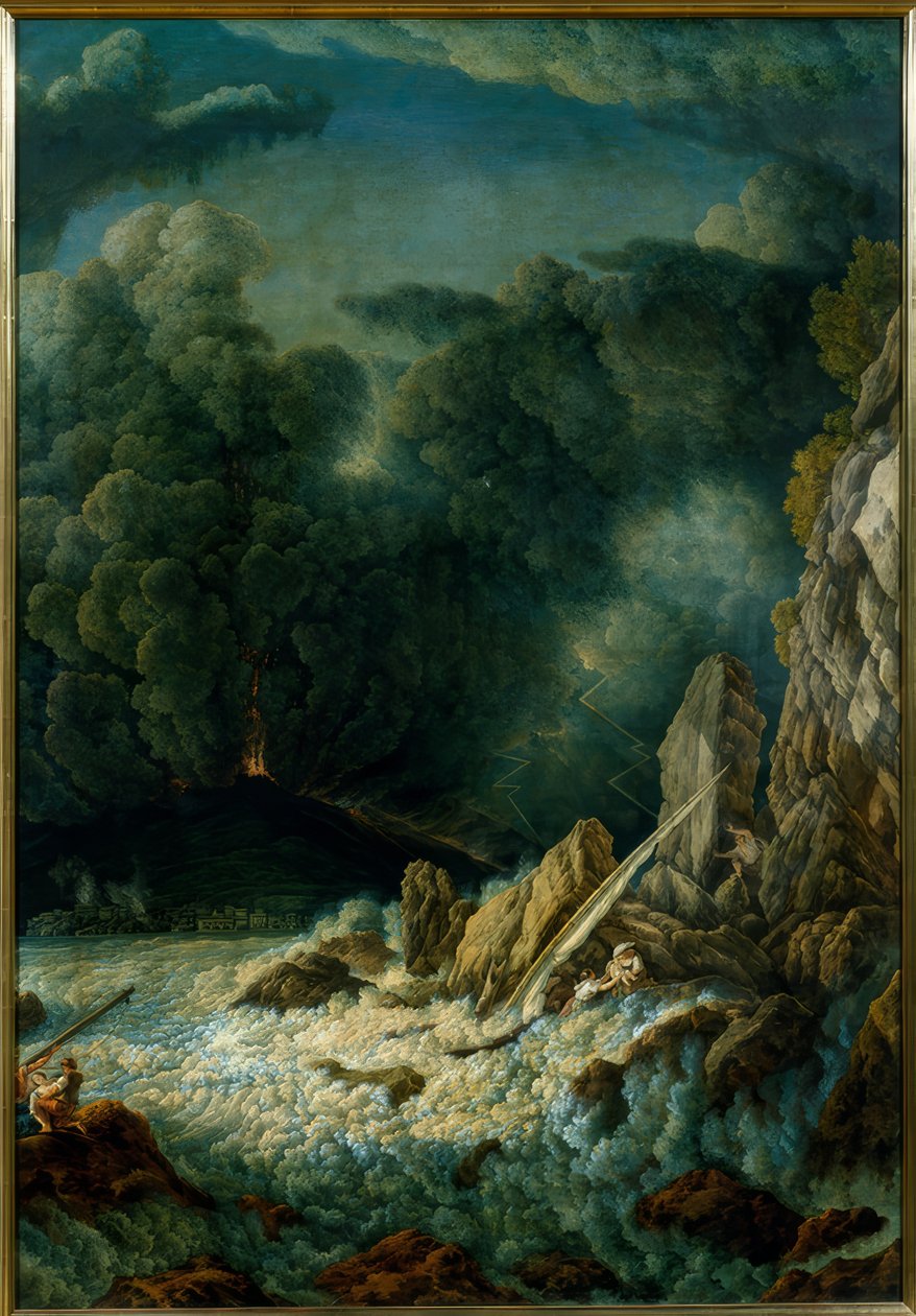 Vesuviuksen purkaus tekijältä Abraham Louis Rodolphe Ducros