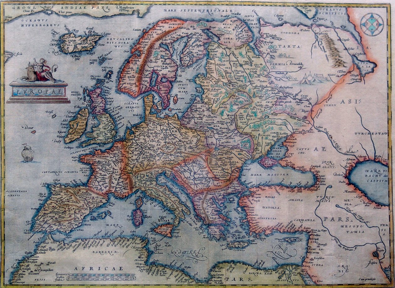 Abraham Ortelius Euroopan kartta tekijältä Abraham Ortelius