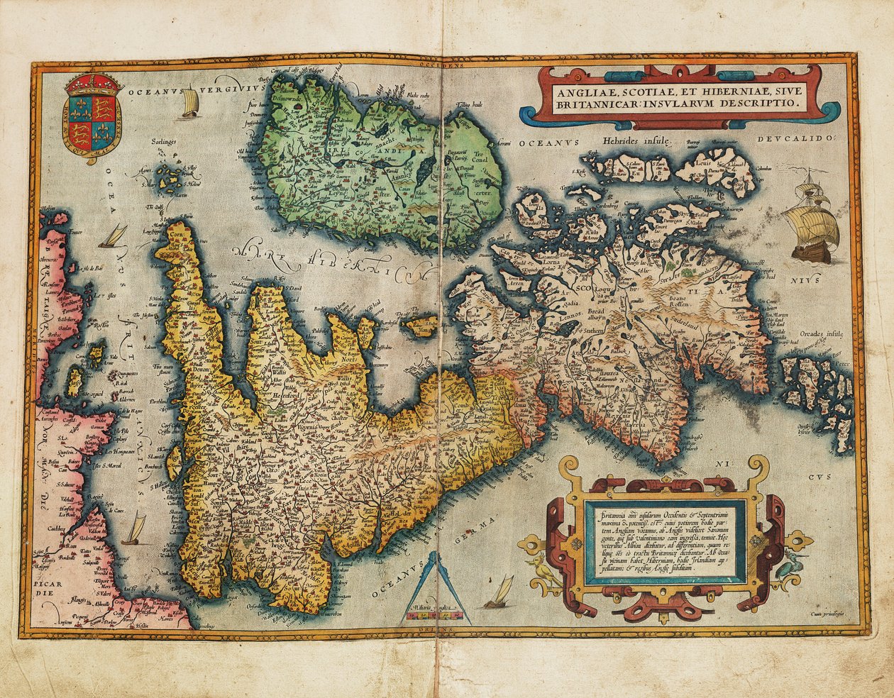 Angliae, Scotiae, et Hiberniae, sive Britannicar: Insularum descriptio (Englanti, Skotlanti ja Irlanti, muutoin Brittein saaret). tekijältä Abraham Ortelius