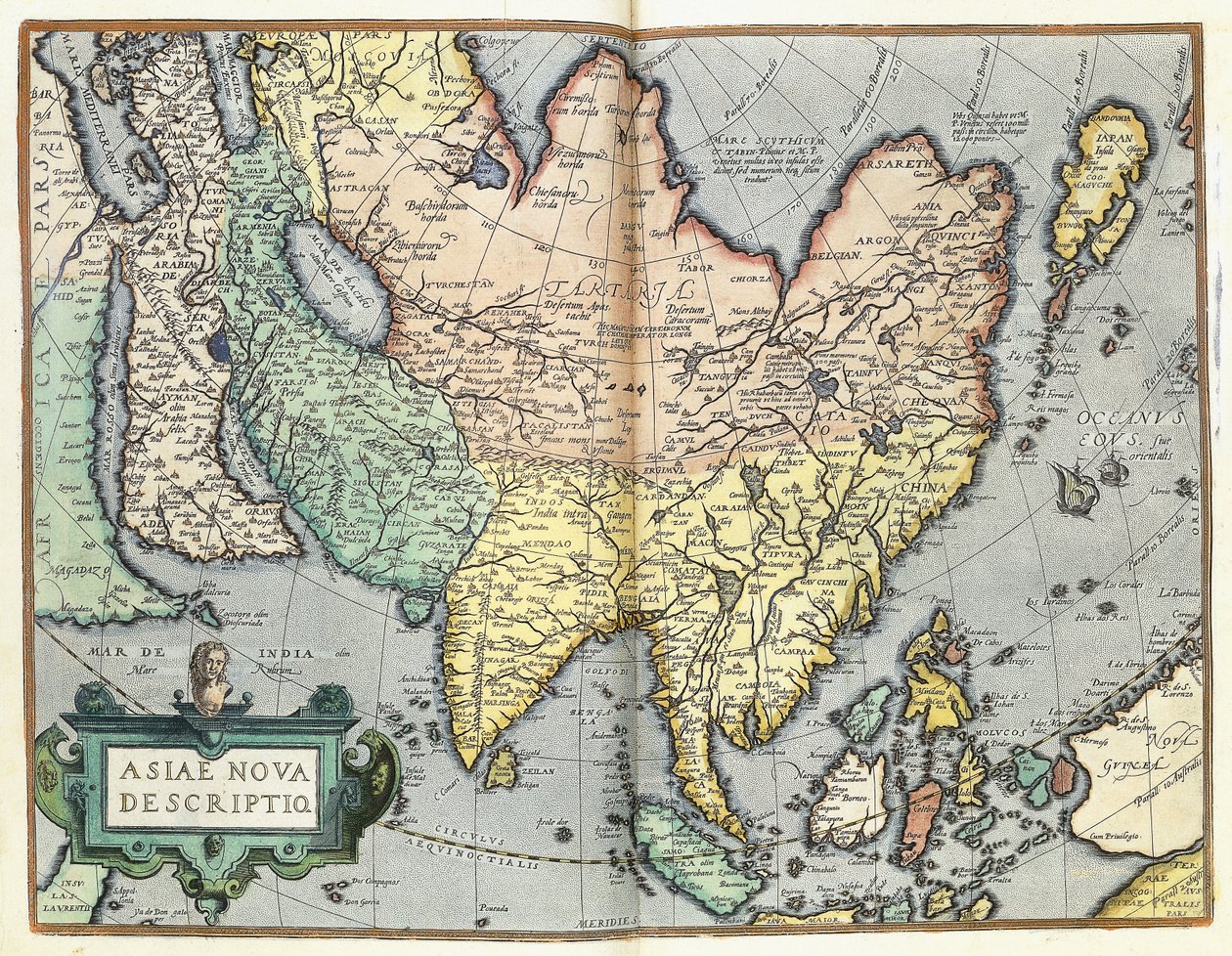 Aasia, 1592 tekijältä Abraham Ortelius