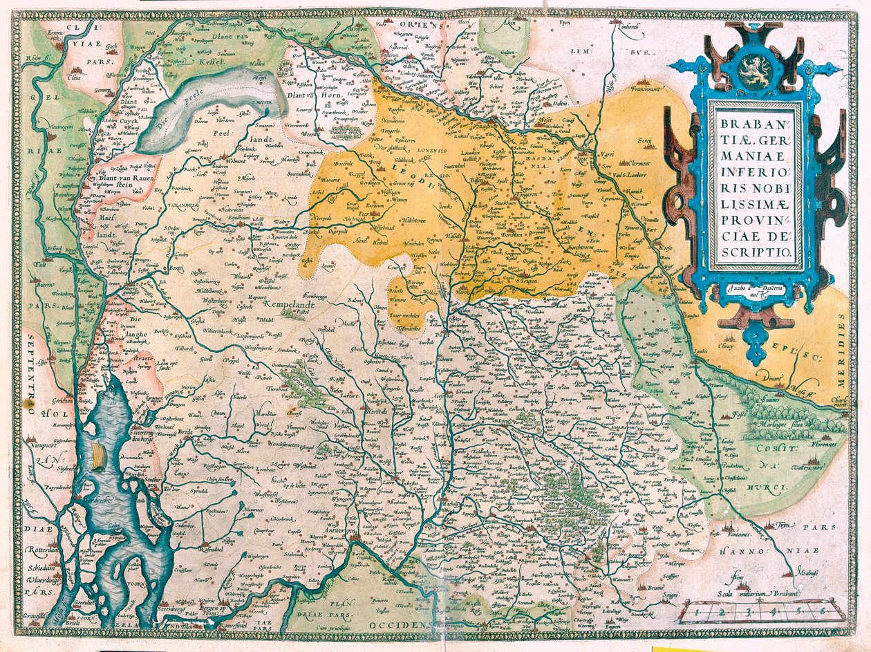 Belgia, Etelä-Hollanti tekijältä Abraham Ortelius