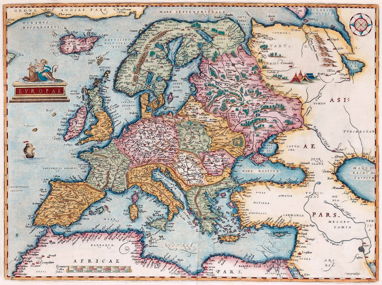Eurooppalainen alkaen: Theatre of the World, 1579 tekijältä Abraham Ortelius