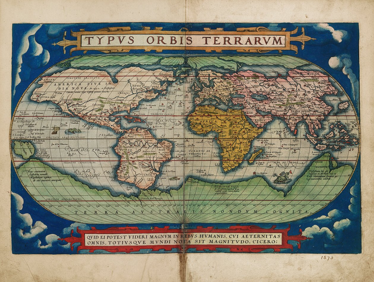 Kuva maailman maapallosta tekijältä Abraham Ortelius