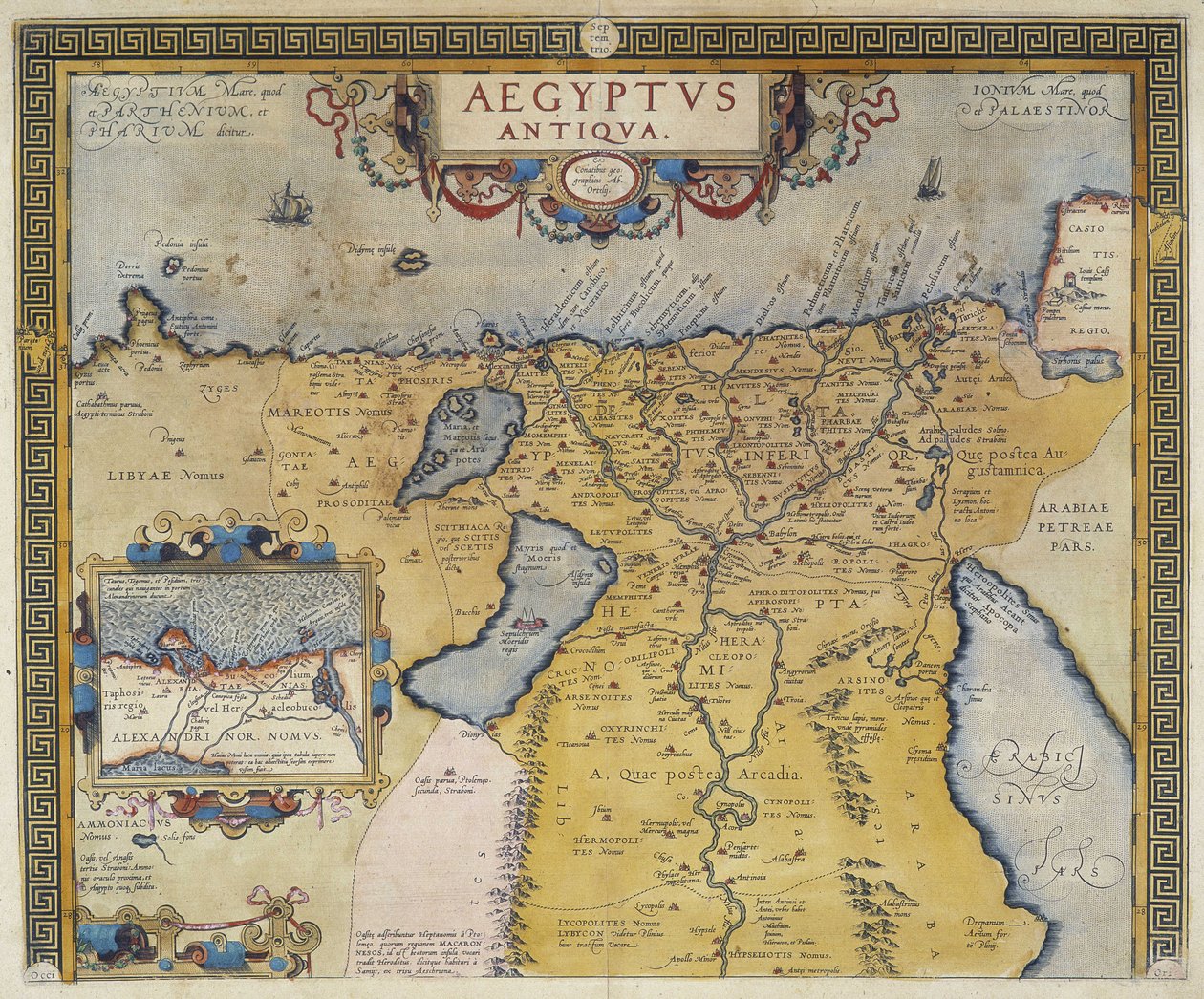 Muinaisen Egyptin kartta - kirjoittanut Abraham Ortelius, Antwerpen tekijältä Abraham Ortelius