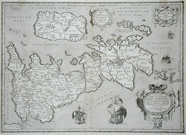 Ison-Britannian ja Irlannin kartta tekijältä Abraham Ortelius