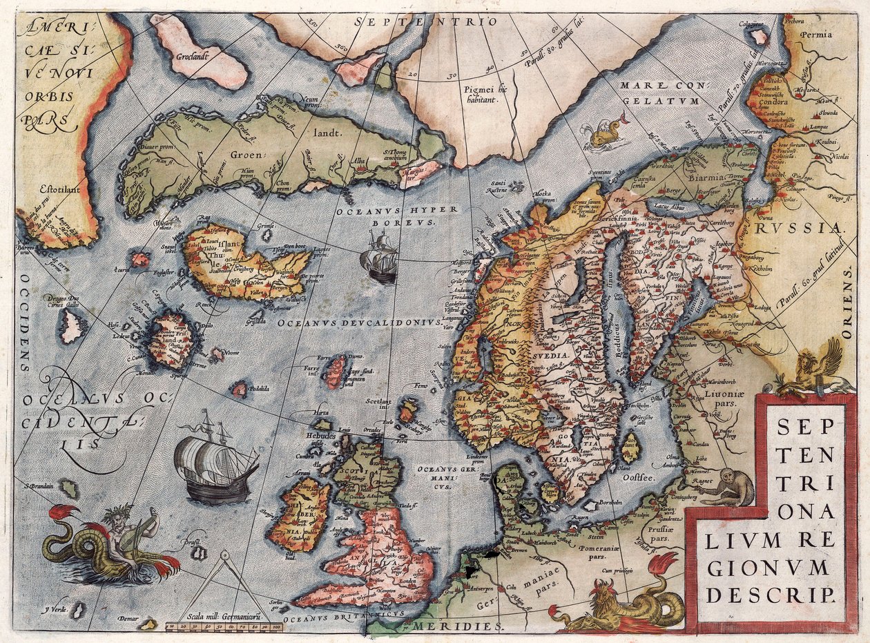 Orteliuksen laatima Euroopan kartta tekijältä Abraham Ortelius