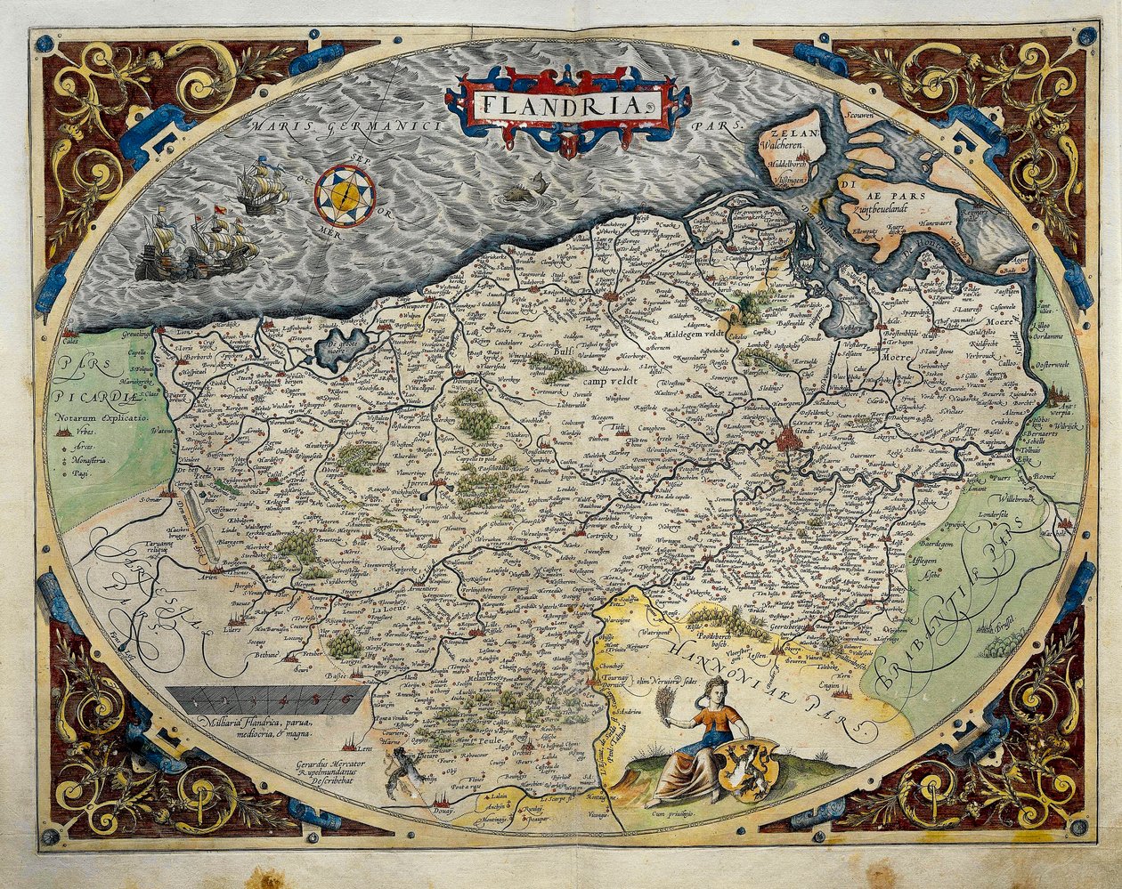 Flanderin kartta, Abraham Orteliuksen Theatrum Orbis Terrarumilta tekijältä Abraham Ortelius