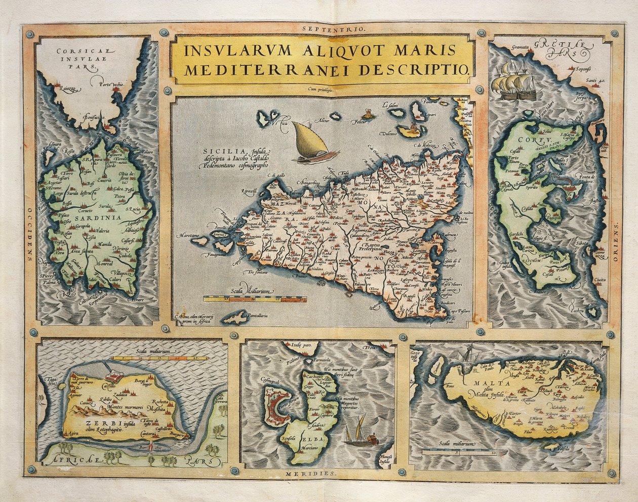 Välimeren saarten kartta tekijältä Abraham Ortelius