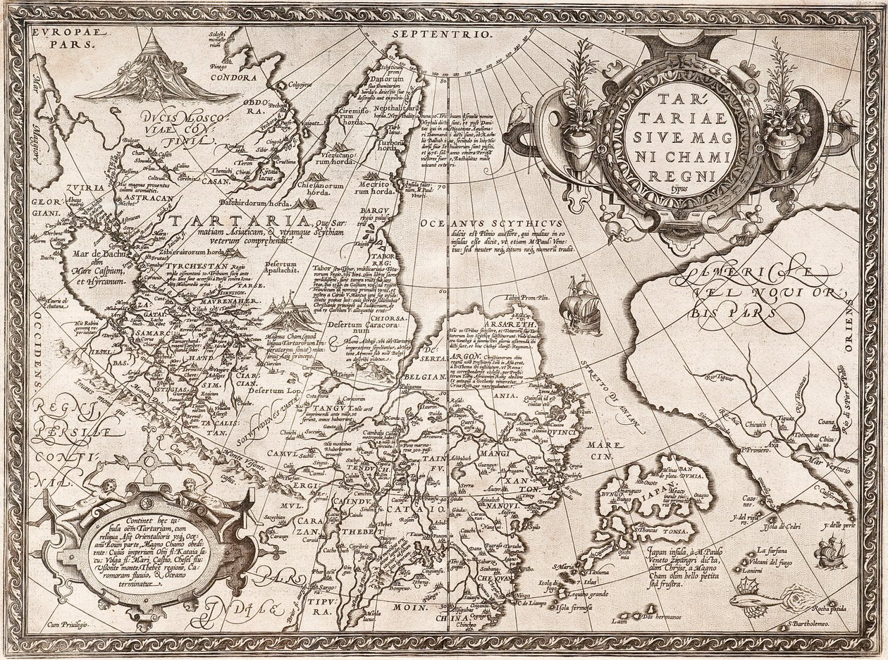 Venäjän kartta Lähde: Maailmankartta tekijältä Abraham Ortelius